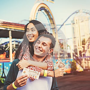 Couple Dating Relaxation Love Theme Park Concept