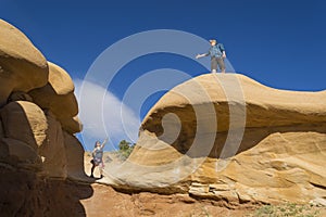 Couple in Devils Garden Escalante Grand Staircase National Monument Utah