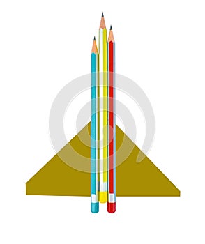 Couple of different color wood pencil crayons placed on a white background placed beside one another