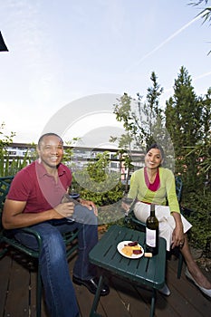 Couple Dining Outdoors