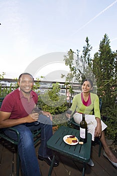 Couple Dining Outdoors