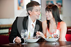 Couple Dining in Restaurant