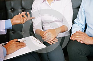 Couple Discussing Problems with Psychiatrist and Relationship Co