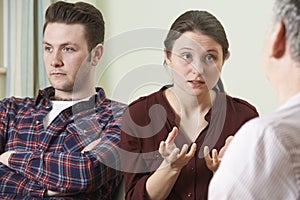 Couple Discussing Problems With Relationship Counsellor