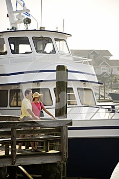 Couple at dock.