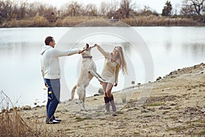 Couple with dog