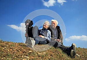 Couple with dog