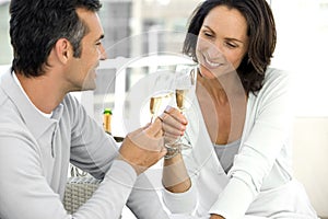 Couple drinking Champagne