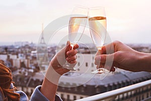 Couple drinking champagne or wine