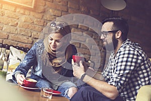 Couple drinking coffee