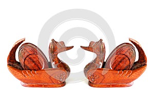 Couple duck wood decor