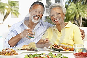 Couple Eating An Al Fresco Meal