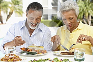 Couple Eating An Al Fresco Meal