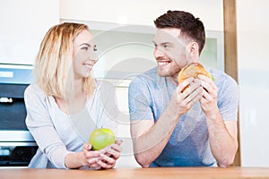 Couple eating food