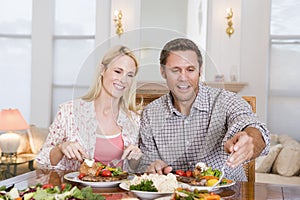 Couple Eating meal, mealtime Together