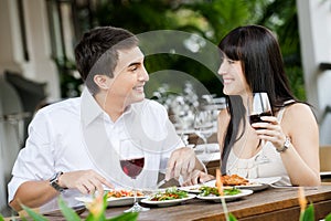 Couple Eating Outdoors photo