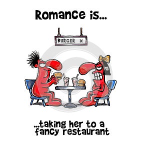 Couple is eating romantic dinner