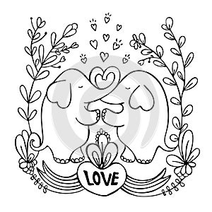 A couple of elephants in love