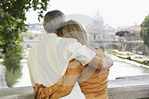 Couple Embracing In Rome