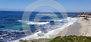 Beach time in the sun and sand on the Pacific Ocean - La Jolla, California