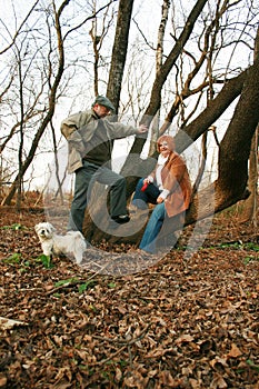 Couple enjoying autumn day