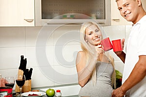 Couple enjoying coffee