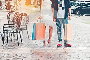 Couple Enjoying Romance Spending shopping bags Fashion shopping