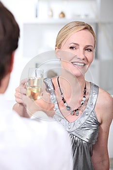 Couple enjoying romantic meal