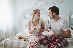 Couple enjoying their romantic morning