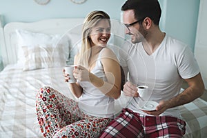 Couple enjoying their romantic morning