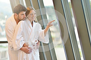 Couple enjoying wellness weekend and spa