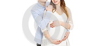 Couple expecting a baby born - cropped image photo