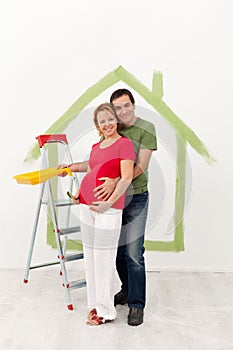 Couple expecting a baby redecorate their new home