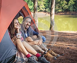 Couple Exploring Trip Holiday in the Forest