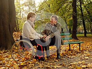 Couple in the fall park