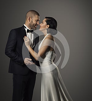 Couple Fashion Portrait, Elegant Man and Beautiful Woman