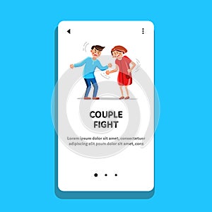 Couple Fight Scream, Man And Woman Conflict Vector