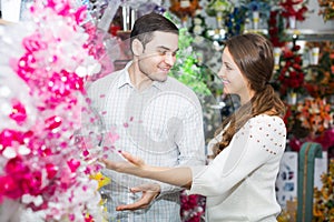 Couple in a flower shop