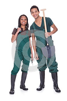 Couple of garden workers