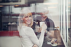 Couple At Gas Station Cafe