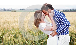 Couple getting close in romance