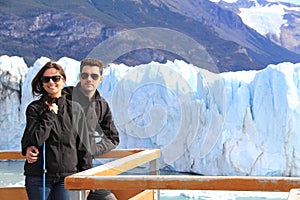 Couple in Glaciar Perito Moreno, El Calafate, Patagonia