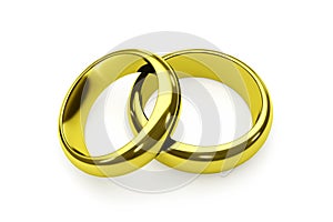 Couple of Gold Rings isolated on white