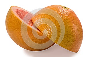 Couple half of grapefruit isolated on white bacgroung with clip photo