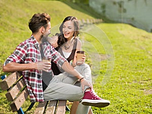 Couple has fun laughing