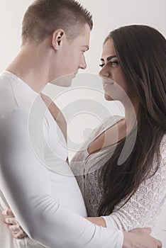 Couple has fun. Love, eroticism and tenderness photo