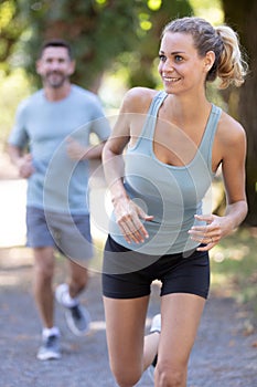couple have jogging in parc
