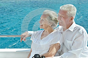 Couple having boat ride