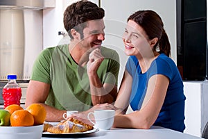 Couple having breakfast