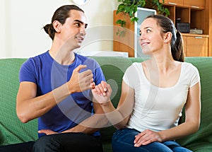 Couple having conciliation at home
